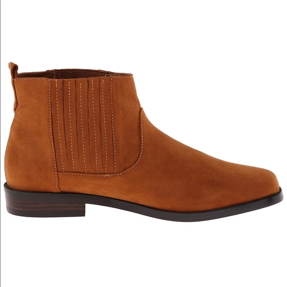 Cognac Rust Leather Chelsea Ankle Booties